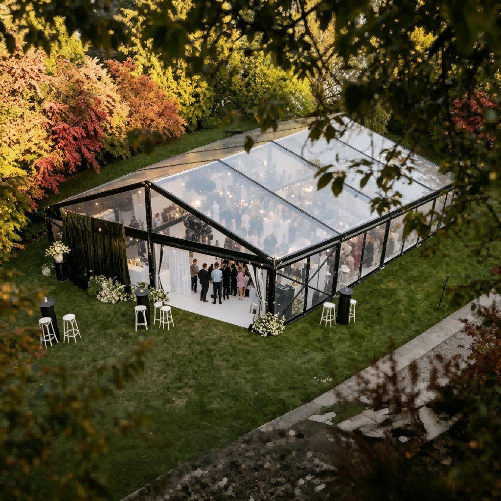 Carpa transparente para bodas y banquetes